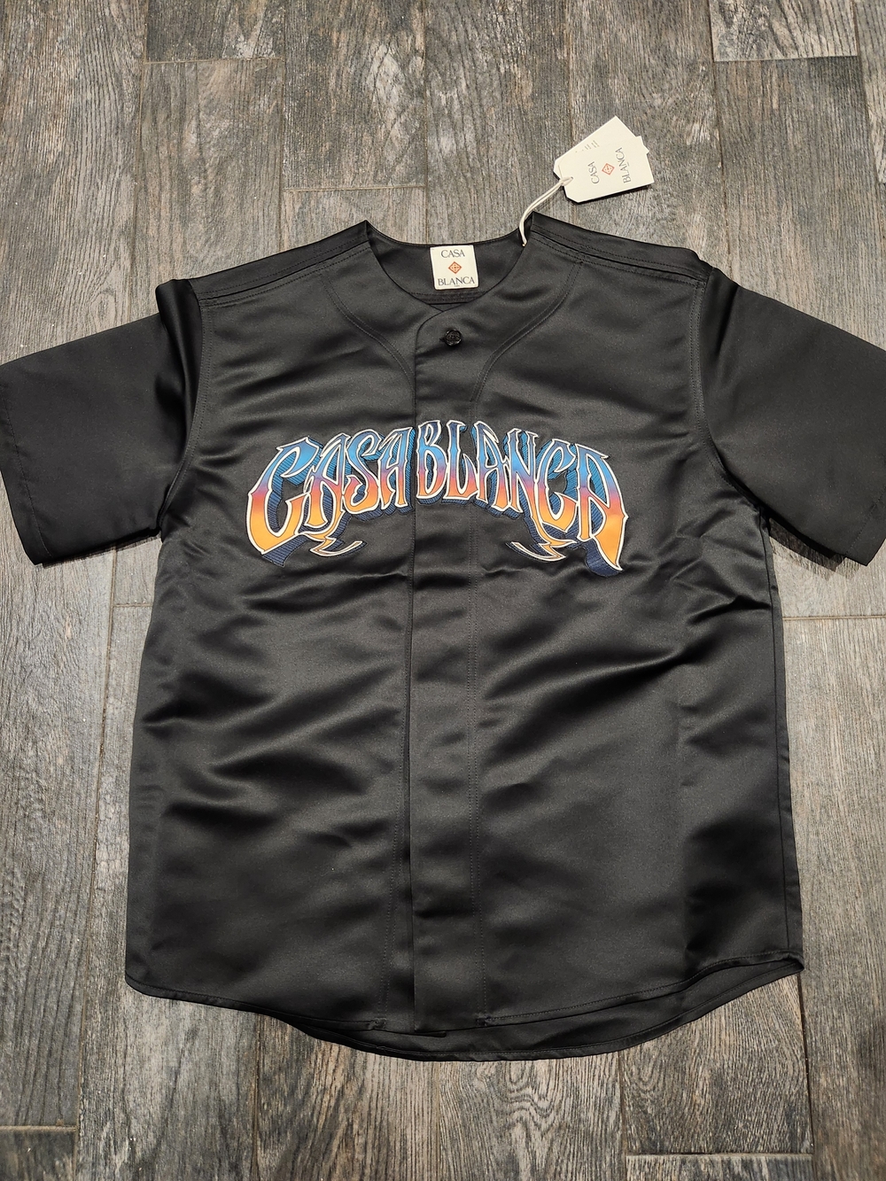 Casablanca Black Graphic Baseball Jersey
